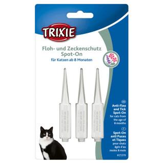 Pack of 6 sets of 3 flea and tick pipettes for cats Trixie Spot-On