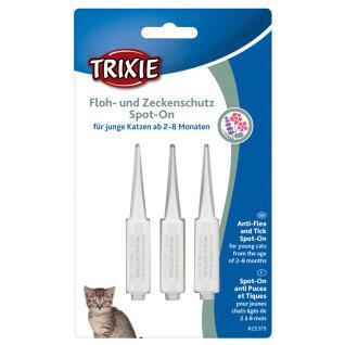 Pack of 6 sets of 3 flea and tick pipettes for cats Trixie Spot-On