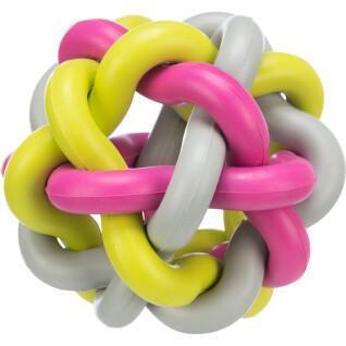 Set of 3 natural rubber knotted ball dog toys Trixie